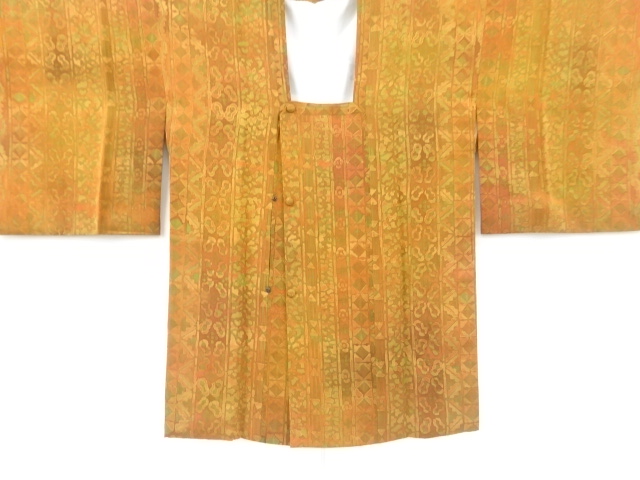 JAPANESE KIMONO / VINTAGE MICHIYUKI COAT / SILK / ABSTRACT FLORAL SARASA